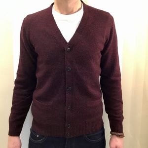 Burgundy Wool Cardigan